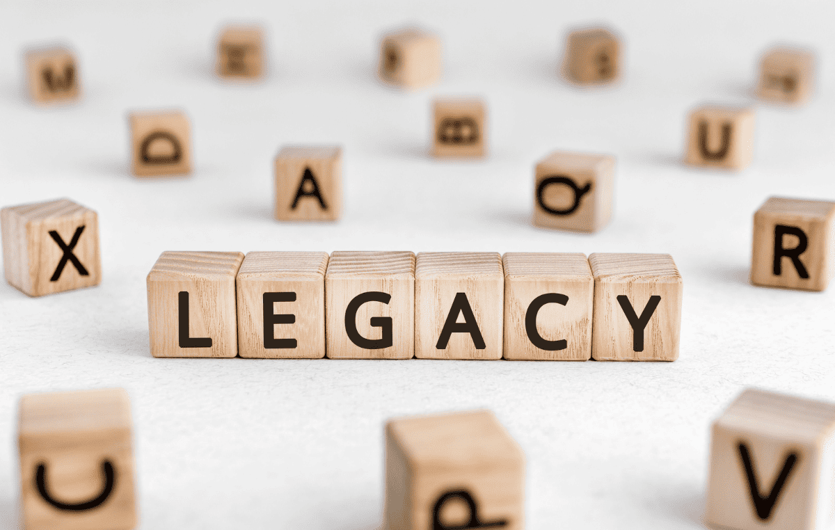 Blocks spell out Legacy